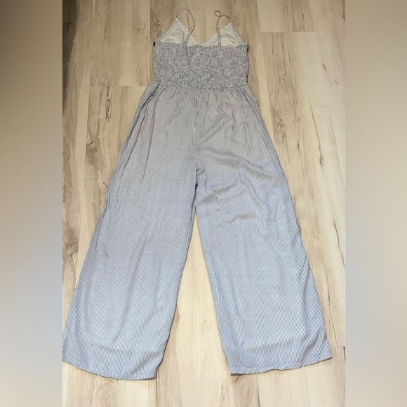 Japna Sky Blue Striped Jumpsuit with Navy Accents - Picture 8 of 10